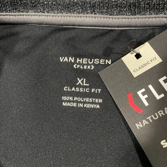 Van Heusen Flex Fleece Sweater Adult XL Classic Fit Heather Black Gray Static - Picture 6 of 15
